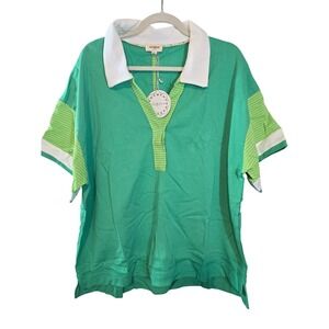 UMGEE USA Womens Green Rugby Style Polo Shirt Size 2XL Short Sleeve New